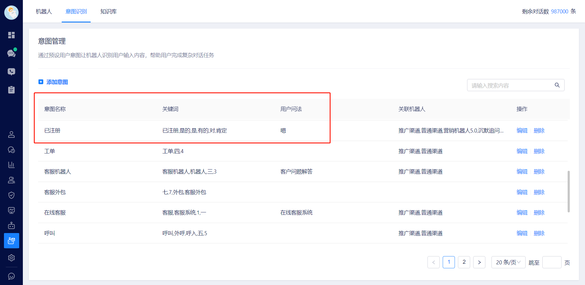 意图识别和知识库